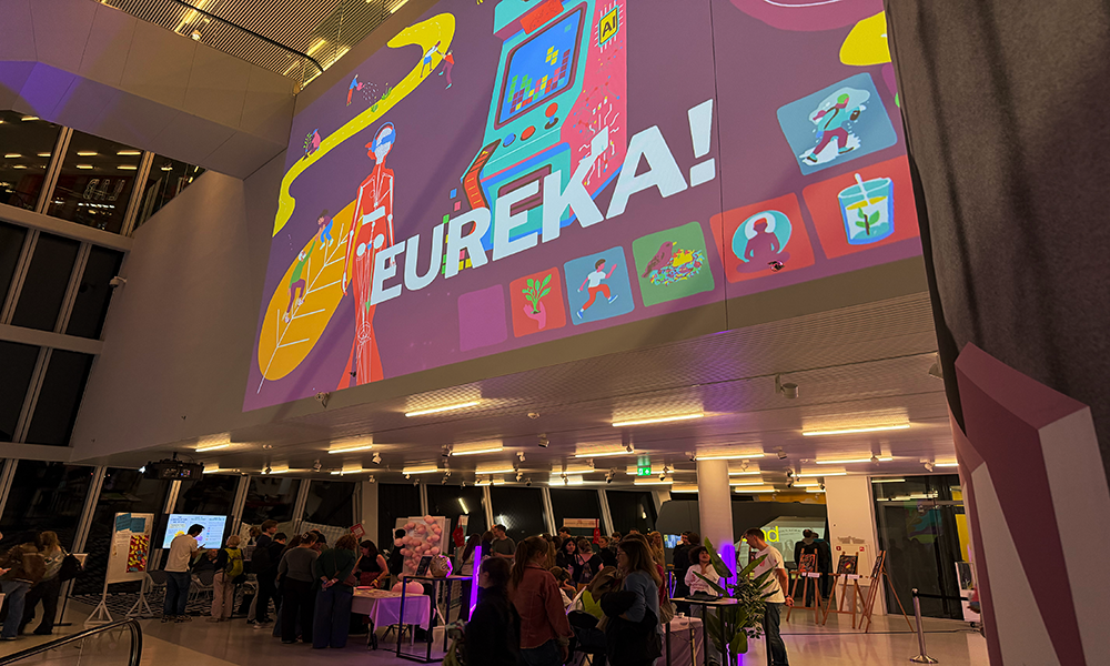 Eén van de verdiepingen in Forum Groningen tijdens het Wetenschapsfestival EUREKA!&nbsp;